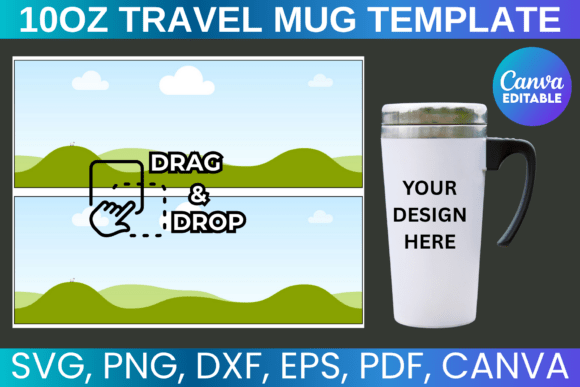 Download 10oz Travel Mug Template, Coffee Tumbler - Premium Bundle