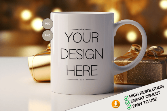 Download Christmas Mug Template, PSD Mug Mockup - Mug template Collection