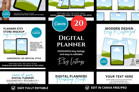 Download 20 Digital Planner Etsy Mockup - Digital Collection