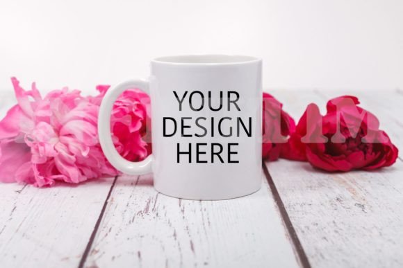 Download 11 Oz Mug Mockup with Flowers - Mug mockup Collection