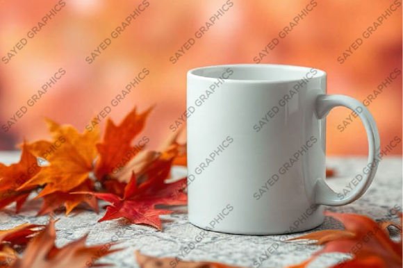 Download White Mug Mockup with Fall Scene PNG - Mug mockup Collection