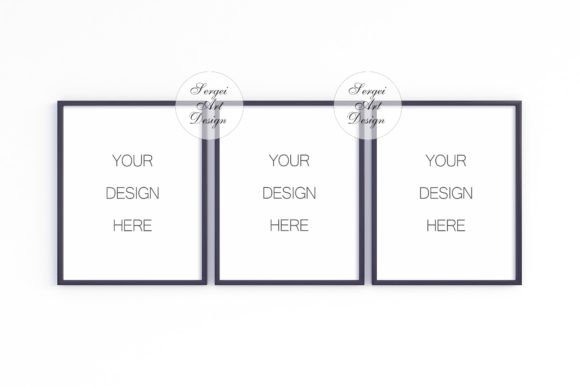 Download Digital Set of 3 Black Frame Mockup, PSD - Digital Collection